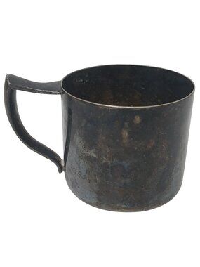 Vintage Silverplate Baby Cup With Handle Monogrammed L.M.L